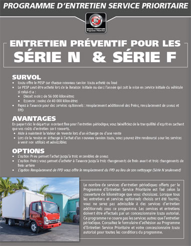 Service Prioritaire Programme d’Entretien